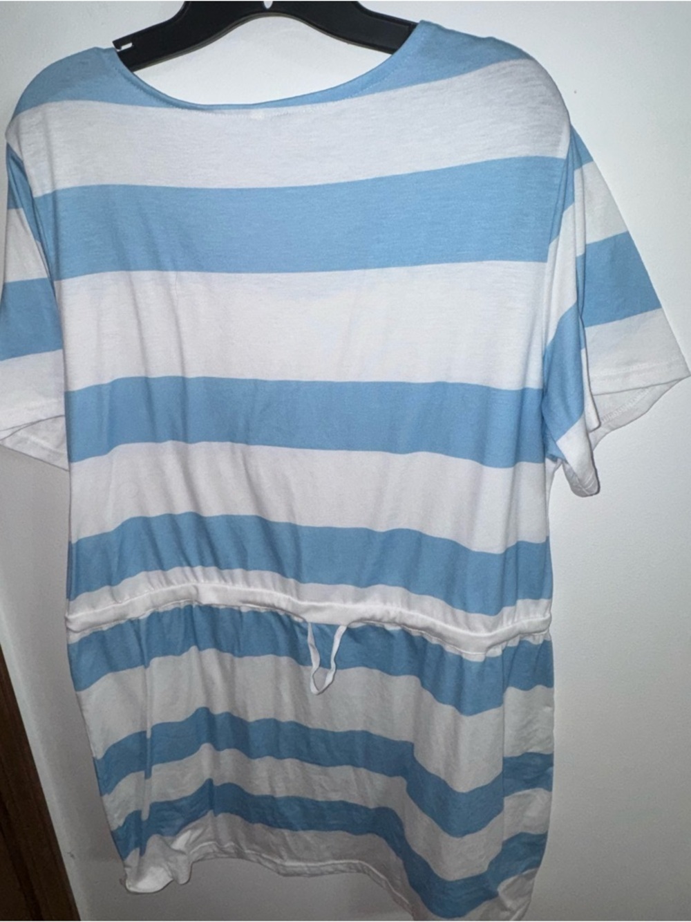 Casual Blue and White Striped Drawstring Rumper